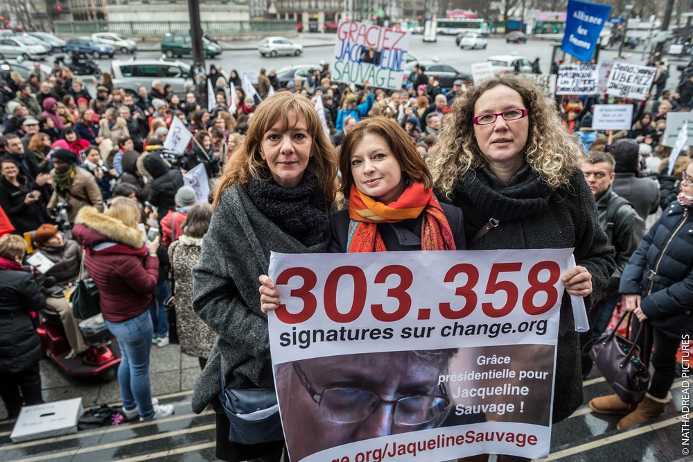 Carole Arribat, Véronique Guégano et Karine Plassard lors du rassemblement du samedi 23 janvier à Paris